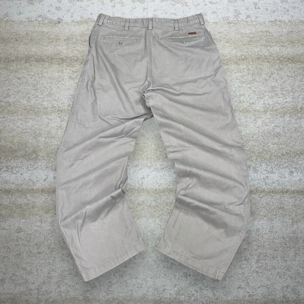 Vintage 90s Carhartt Khakis Pants 36x32 Baggy Wide Leg Tan Cotton Union Made USA
